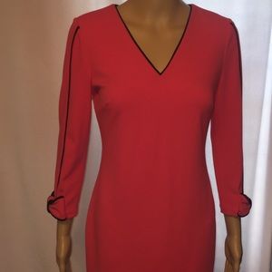 Calvin Klein salmon rose dress with fancy sleeves